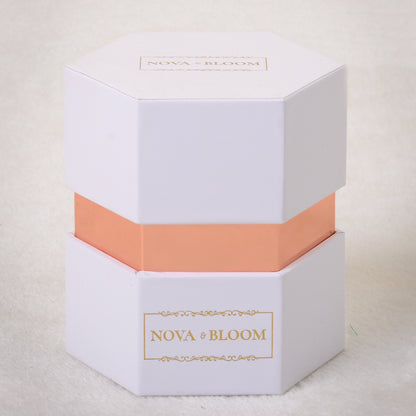 Single Hexagon Eternal Bloom - Pink Preserved Rose - Box Photo 